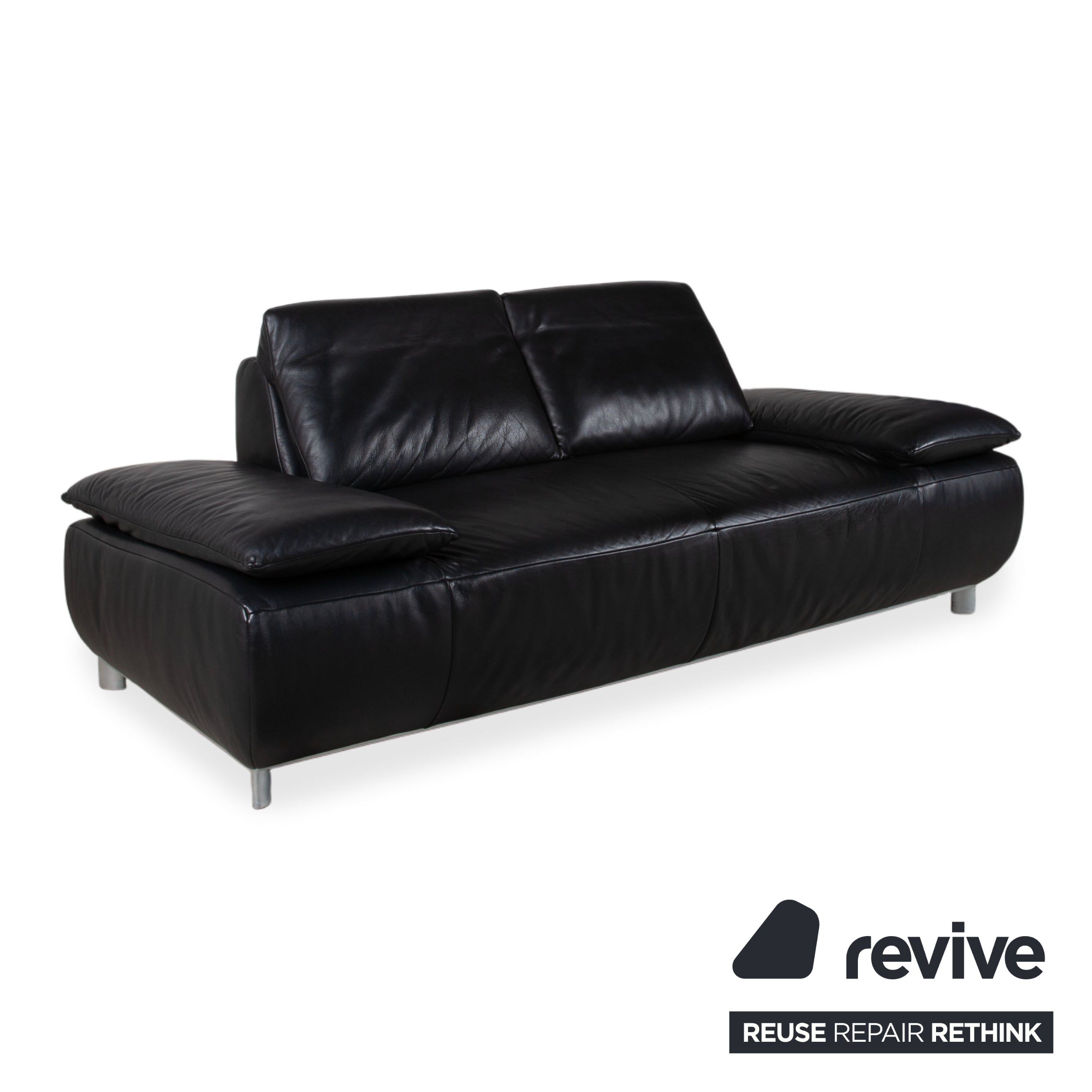 Koinor Volare Zweisitzer Leder Sofa Schwarz Couch manuelle Funktion