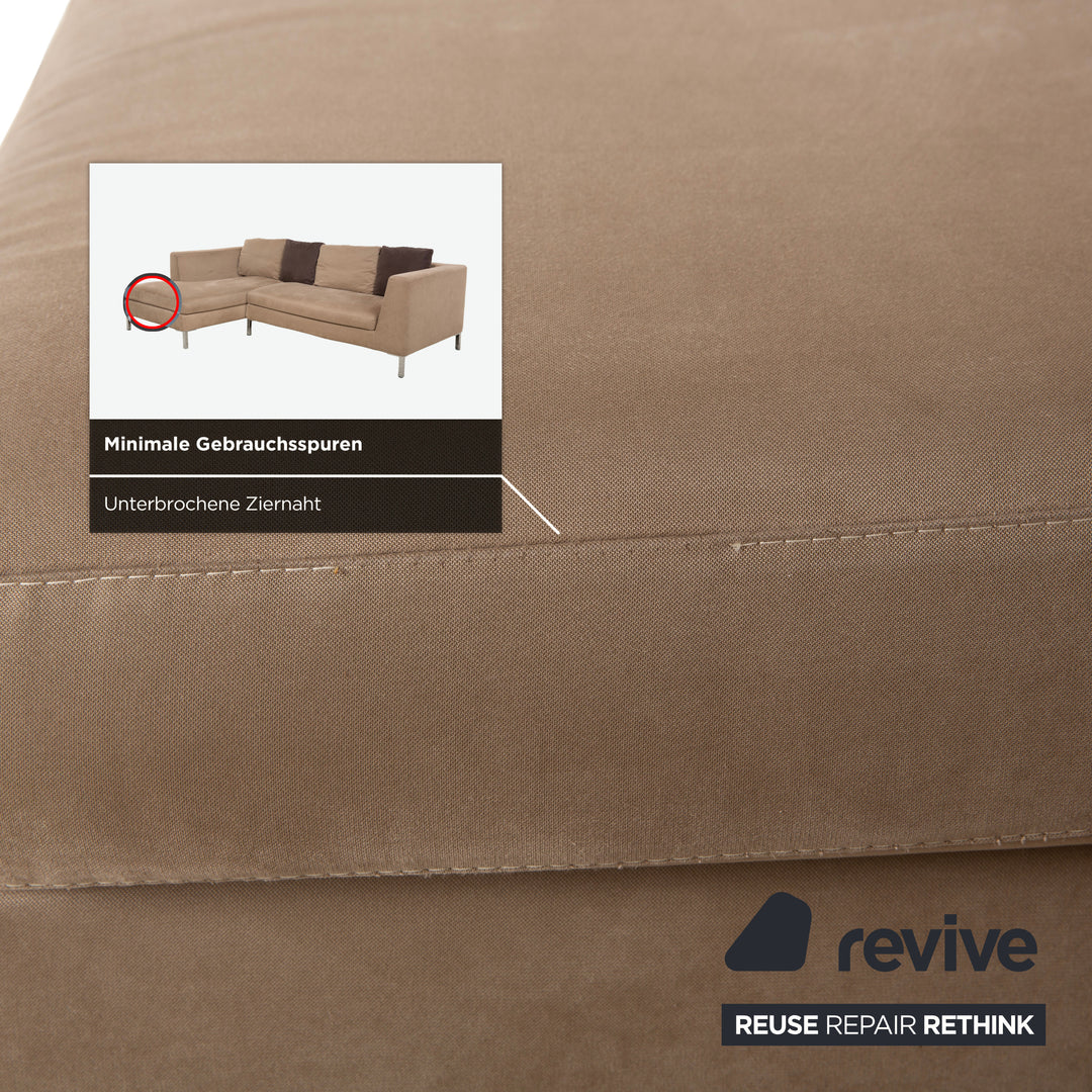 La Nouva Casa Luca Stoff Ecksofa	Beige Sofa Couch