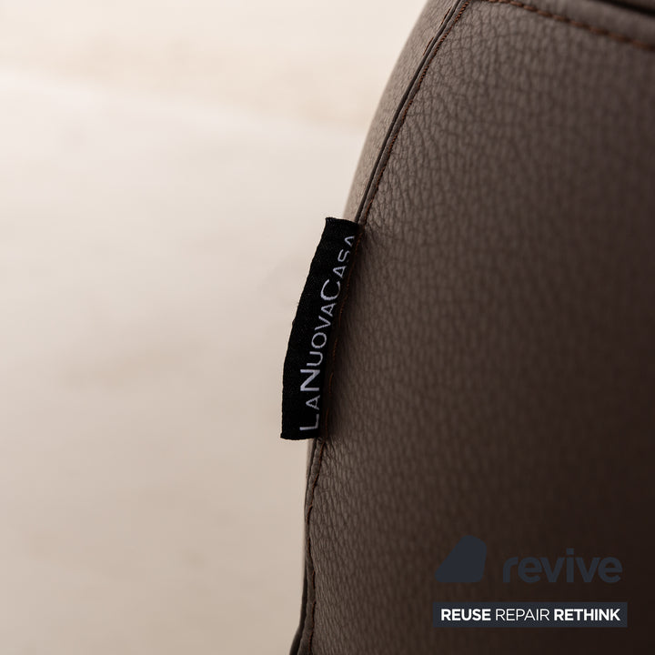 La Nuova Casa States Leder Hocker Braun