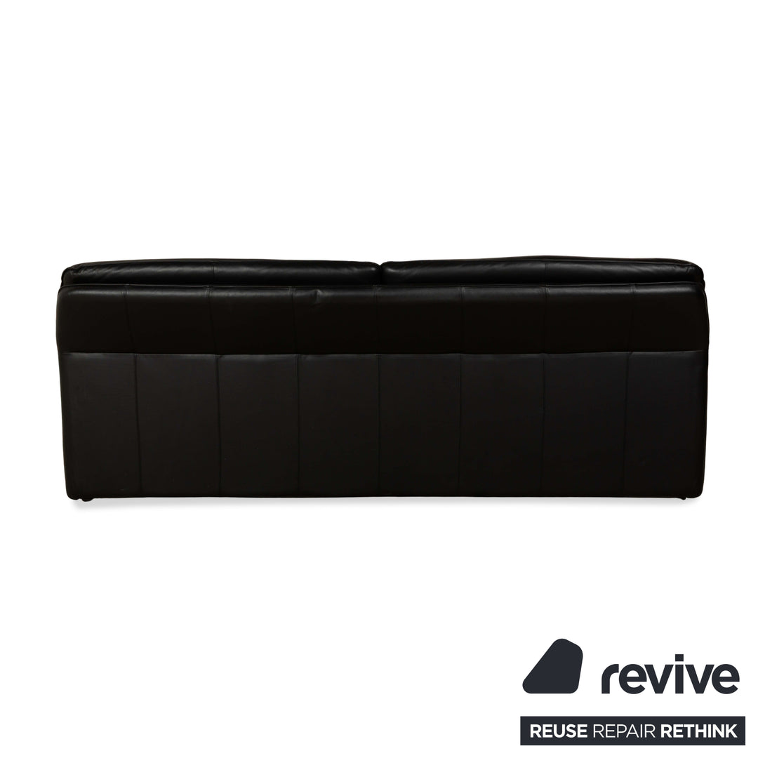 Laauser Atlanta Cuir 1x Canapé 3 places Canapé 2x Fauteuils 1x Tabouret Noir