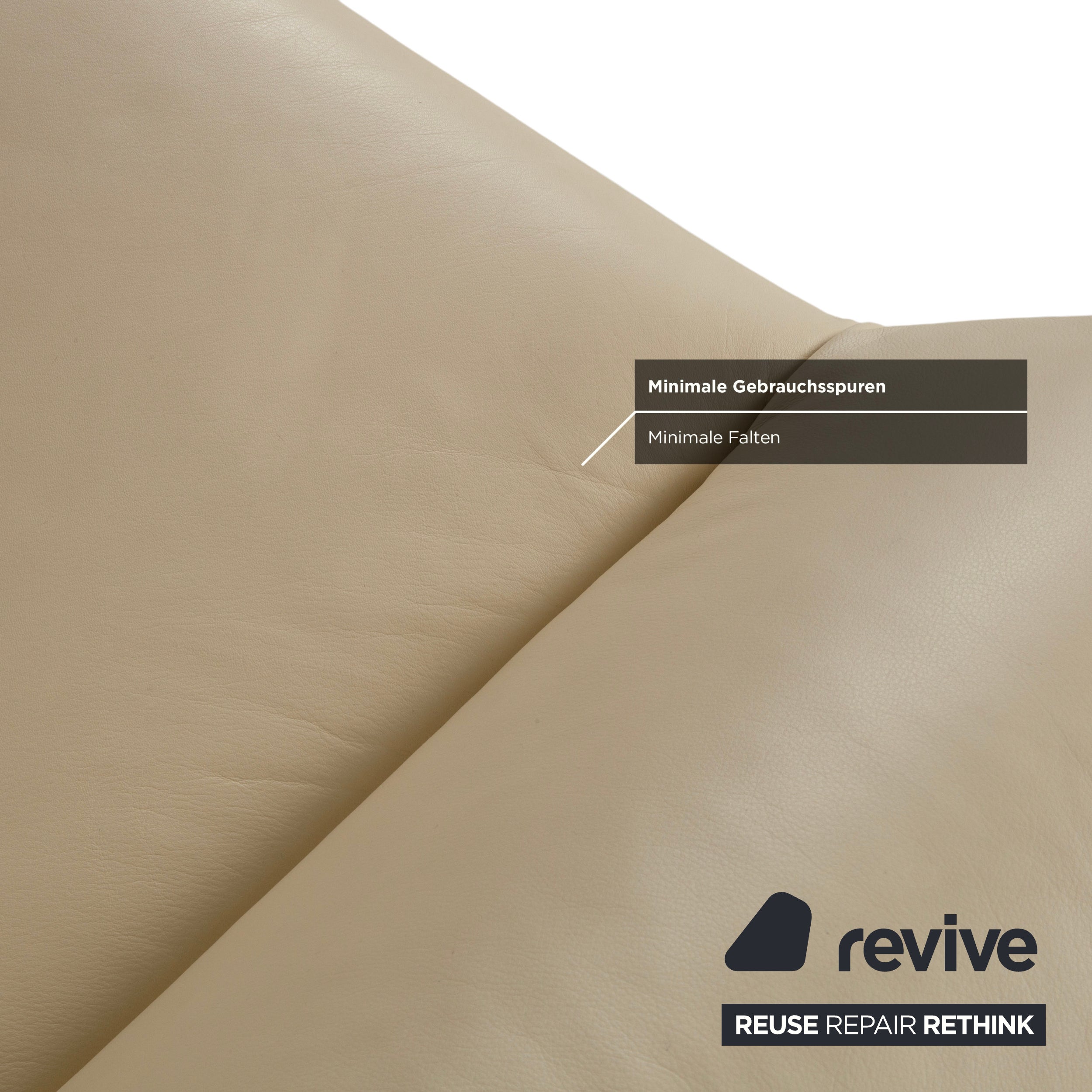 Laauser Atlanta Leder Dreisitzer Beige Creme Sofa Couch
