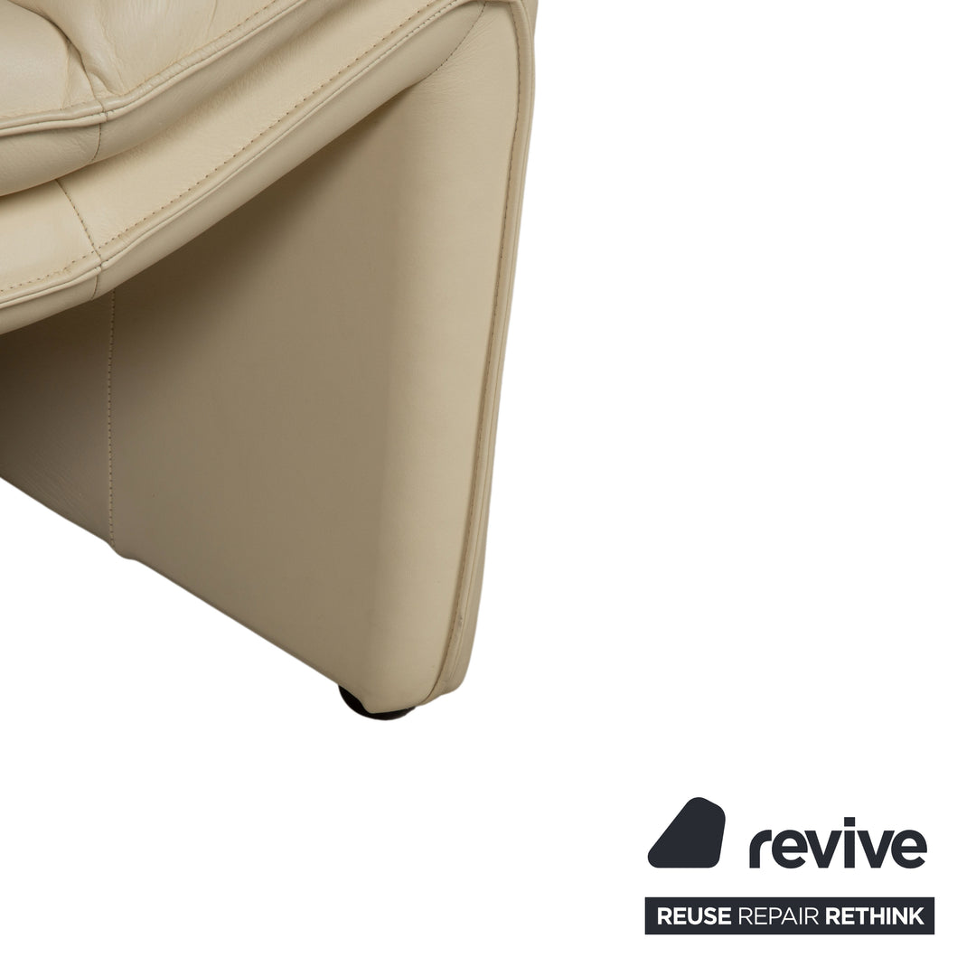 Laauser Atlanta Leder Dreisitzer Beige Creme Sofa Couch
