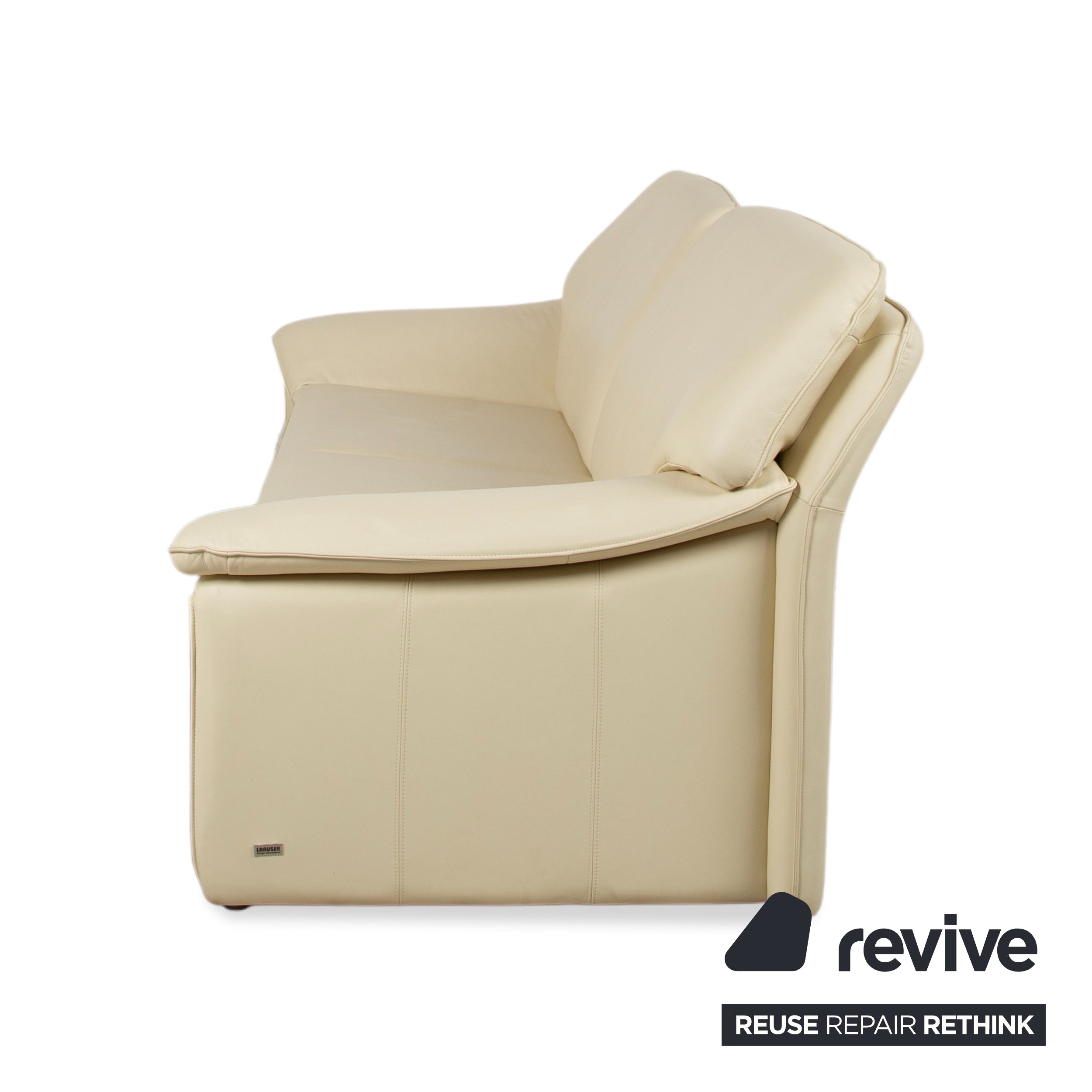 Laauser Atlanta Leder Dreisitzer Beige Creme Sofa Couch