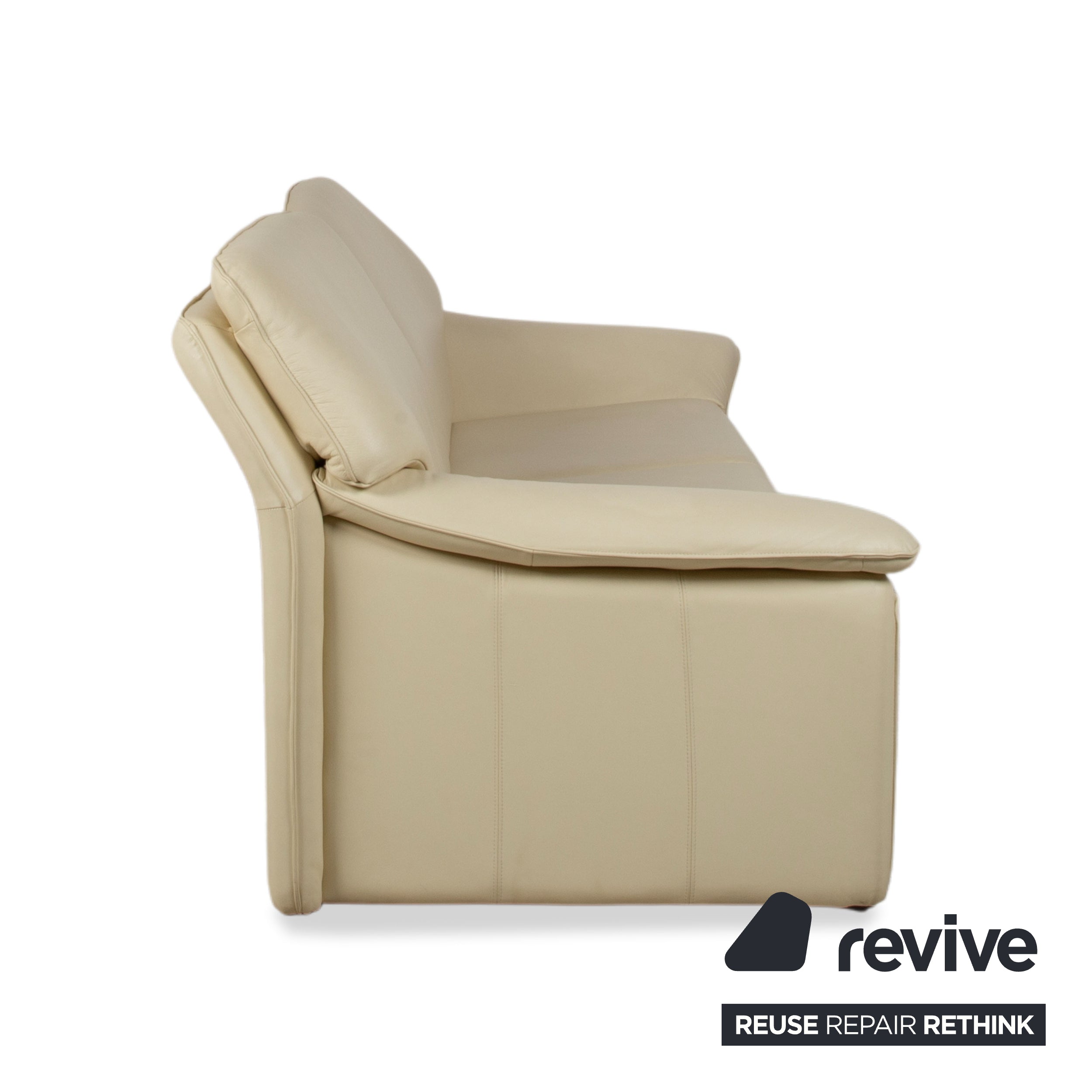 Laauser Atlanta Leder Dreisitzer Beige Creme Sofa Couch