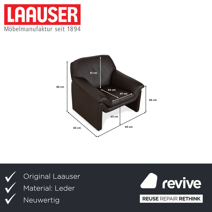 Fauteuil en cuir marron Laurens Atlanta