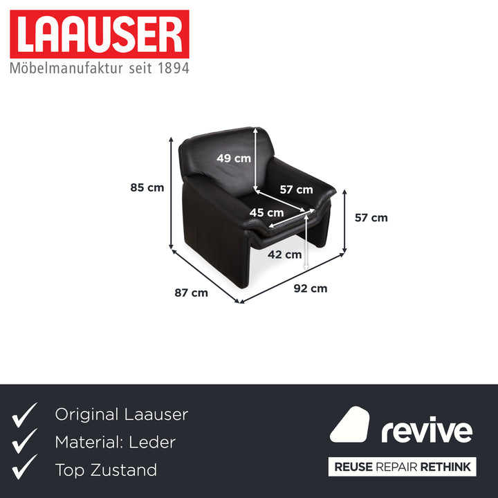 Laauser Atlanta Fauteuil En Cuir Noir