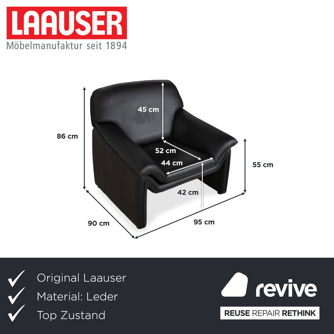 Laauser Atlanta Fauteuil En Cuir Noir