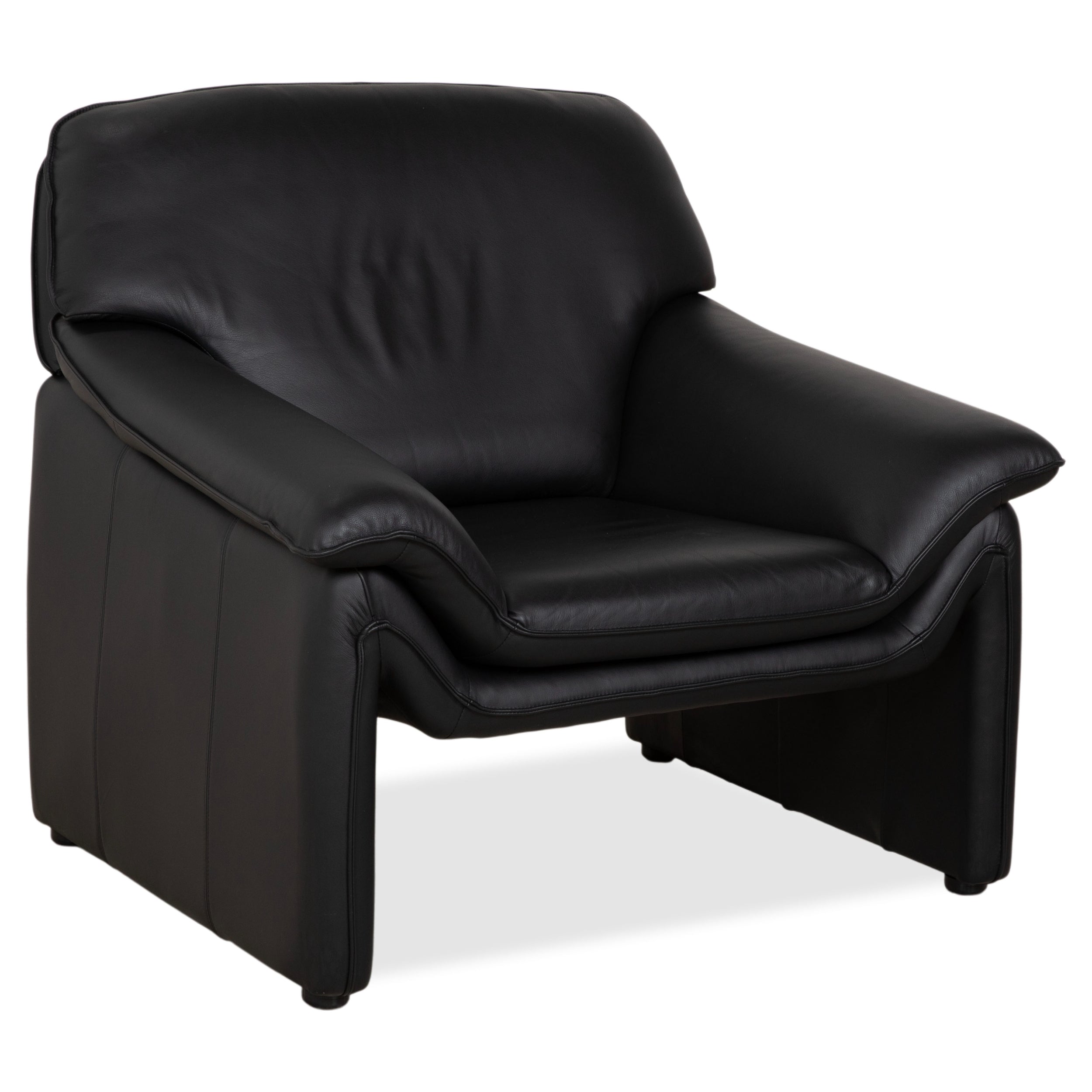 Laauser Atlanta Leder Sessel Schwarz