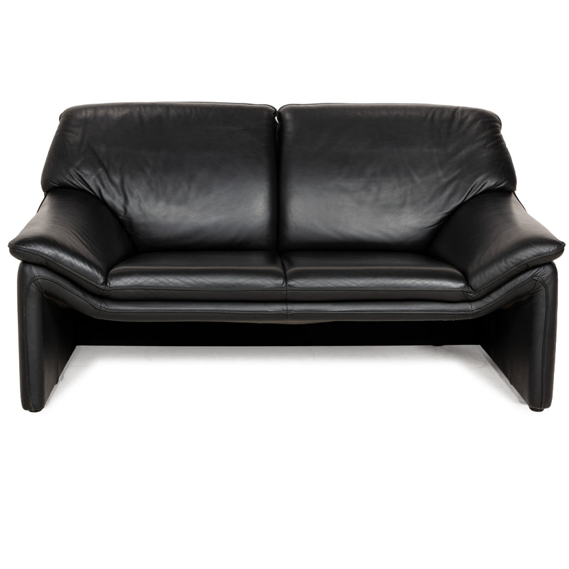 Laauser Atlanta Leder Sofa Schwarz Zweisitzer Couch
