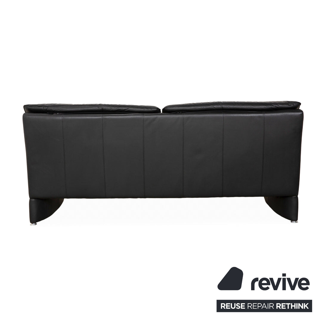 Laauser Carlos Leather Three-Seater Black Manual Function