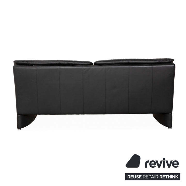 Laauser Carlos Leather Three-Seater Black Manual Function