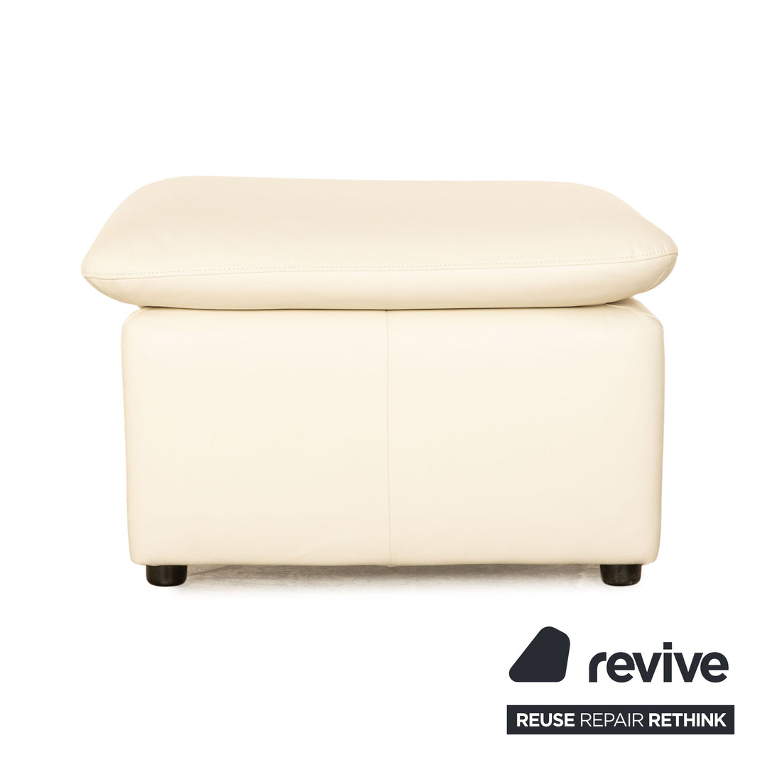 Tabouret en cuir Laauser Corvus crème