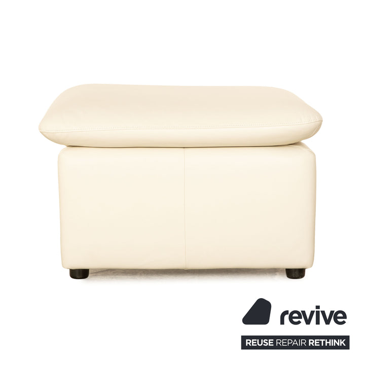 Tabouret en cuir Laauser Corvus crème