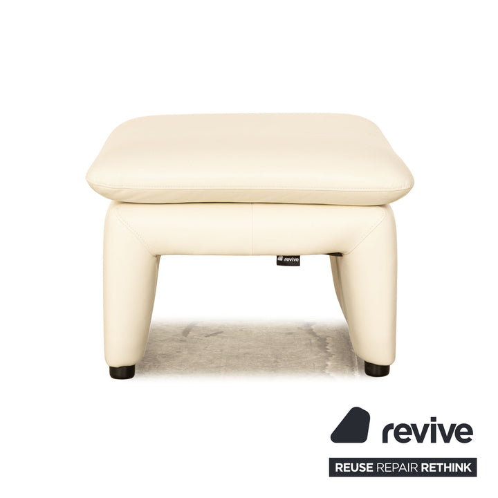 Tabouret en cuir Laauser Corvus crème
