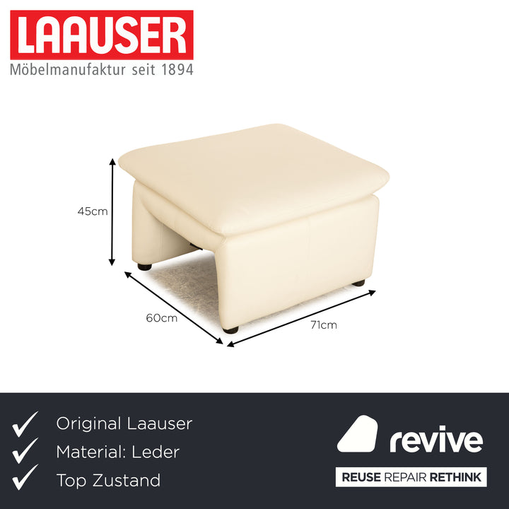 Tabouret en cuir Laauser Corvus crème