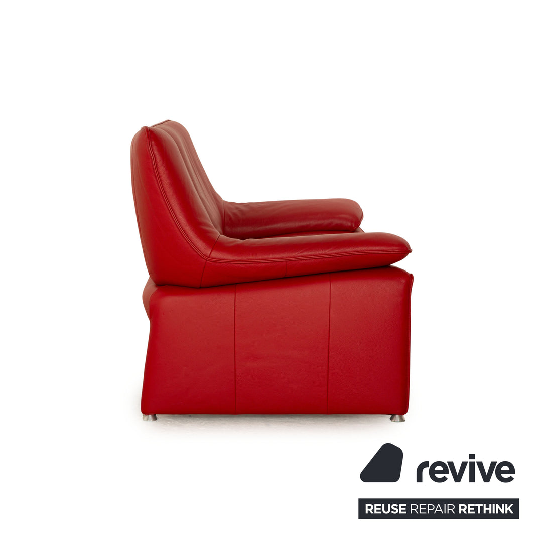 Laauser Flair Leder Zweisitzer Rot Sofa Couch