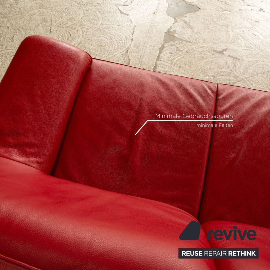 Laauser Flair Leder Zweisitzer Rot Sofa Couch