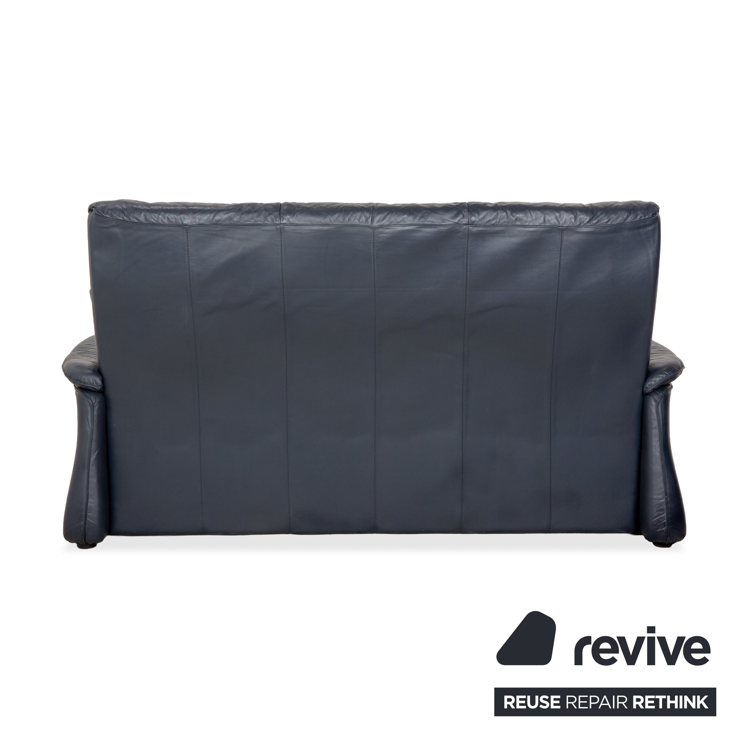 Laauser Leder Dreisitzer Dunkelblau Sofa Couch