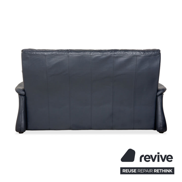 Laauser Leder Dreisitzer Dunkelblau Sofa Couch
