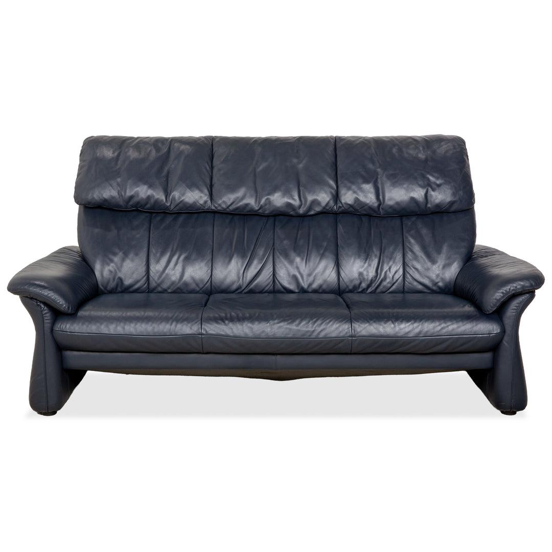 Laauser Leder Dreisitzer Dunkelblau Sofa Couch