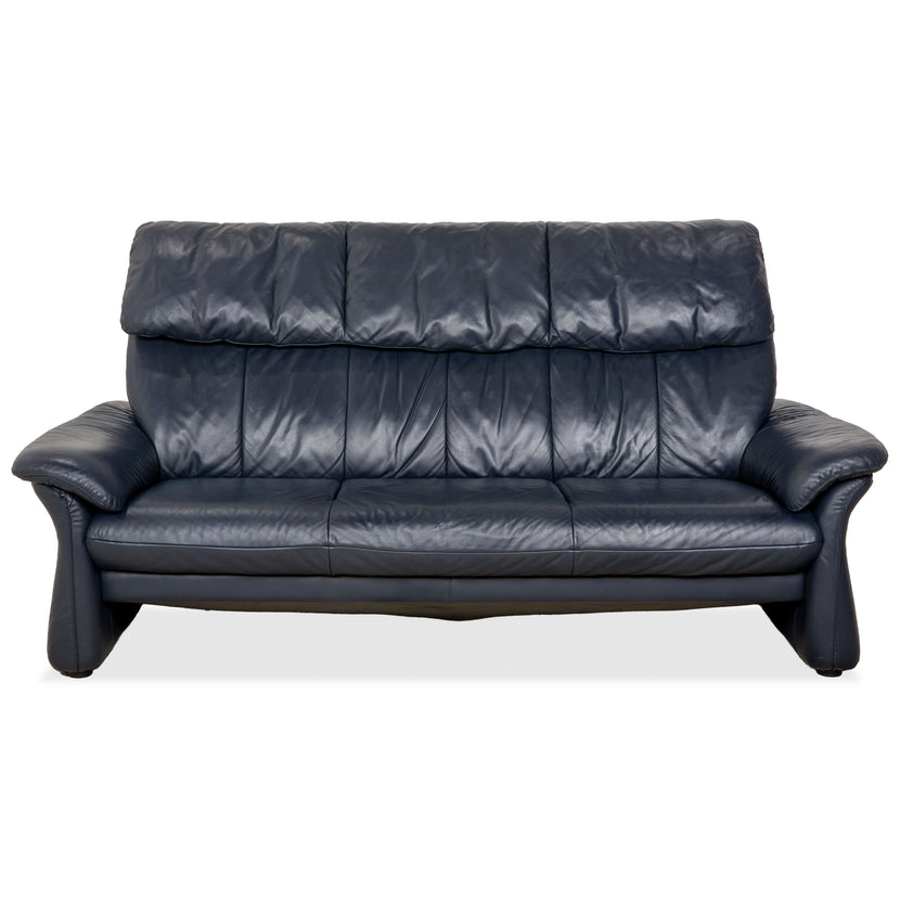Laauser Leder Dreisitzer Dunkelblau Sofa Couch