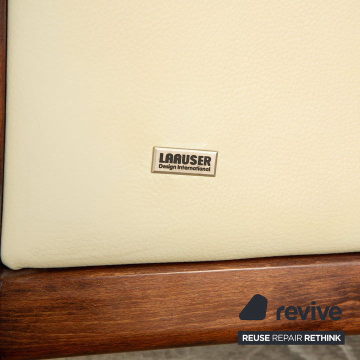 Fauteuil en cuir Laaus crème