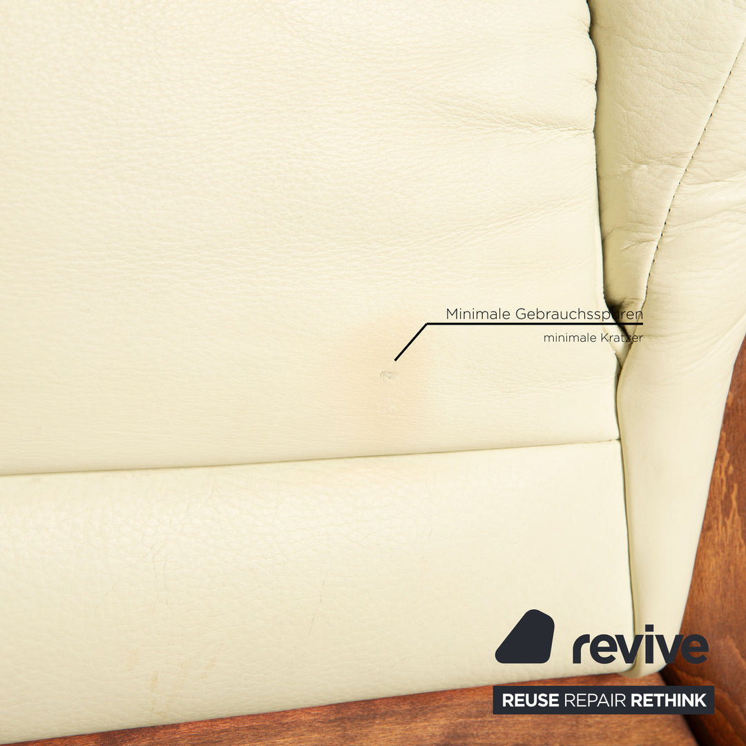 Fauteuil en cuir Laaus crème