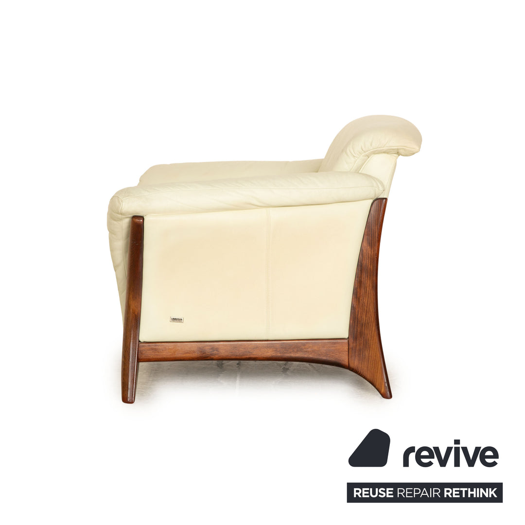 Fauteuil en cuir Laaus crème