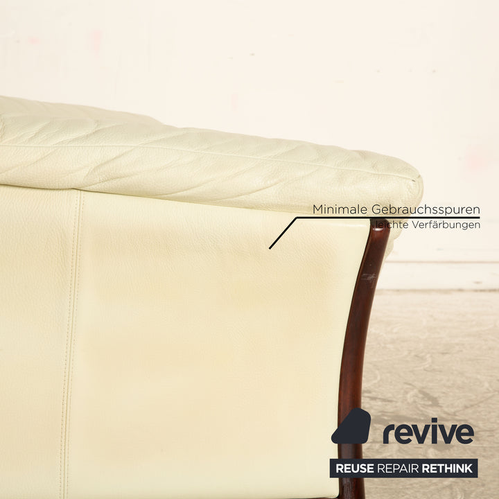 Fauteuil en cuir Laaus crème