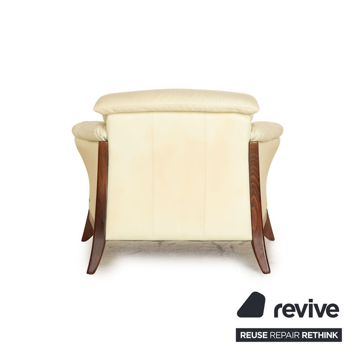 Fauteuil en cuir Laaus crème