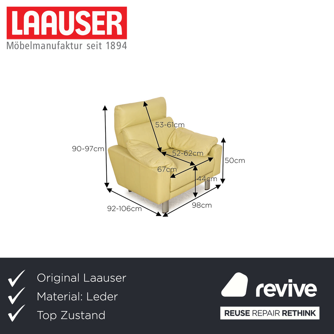 Fauteuil en cuir Laauser vert fonction relaxation manuelle