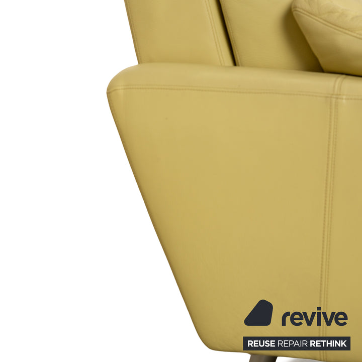 Fauteuil en cuir Laauser vert fonction relaxation manuelle