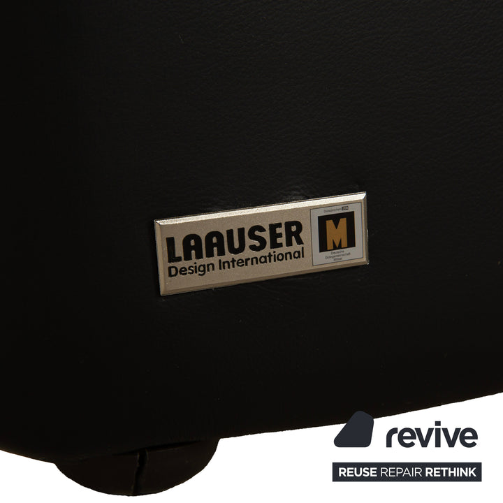 Laauser Leather Armchair Black