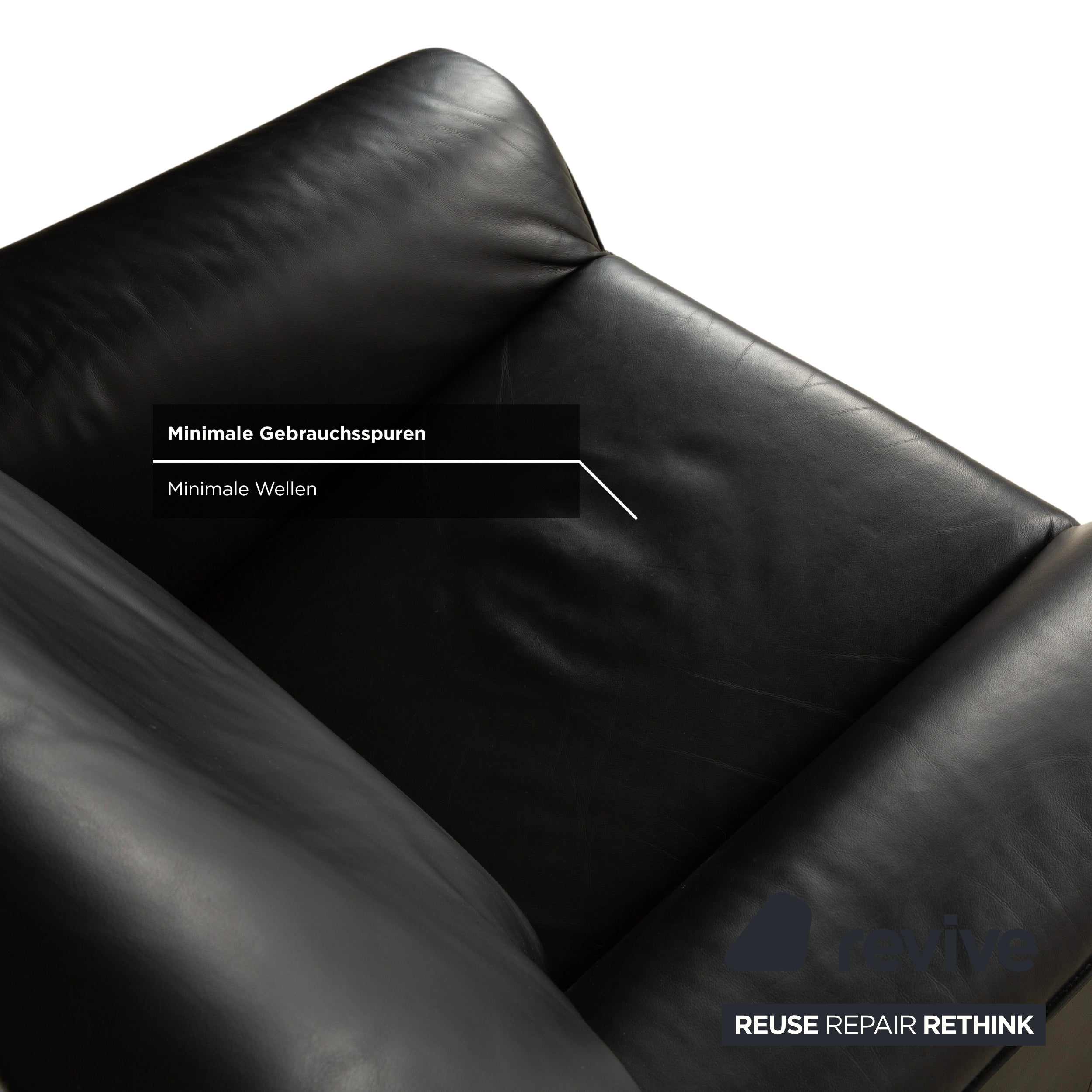 Laauser Leder Sessel Schwarz