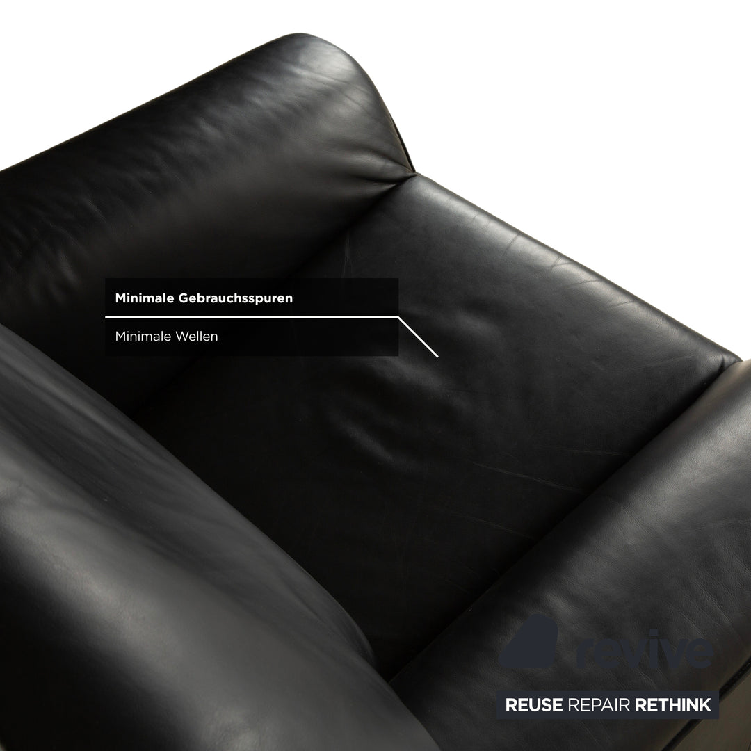Laauser Leather Armchair Black