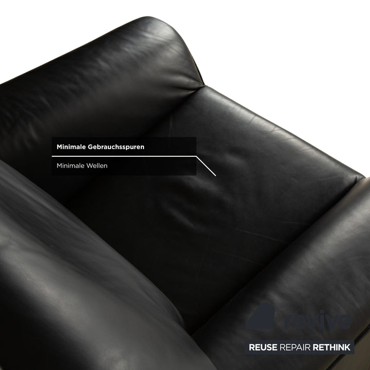 Laauser Leather Armchair Black