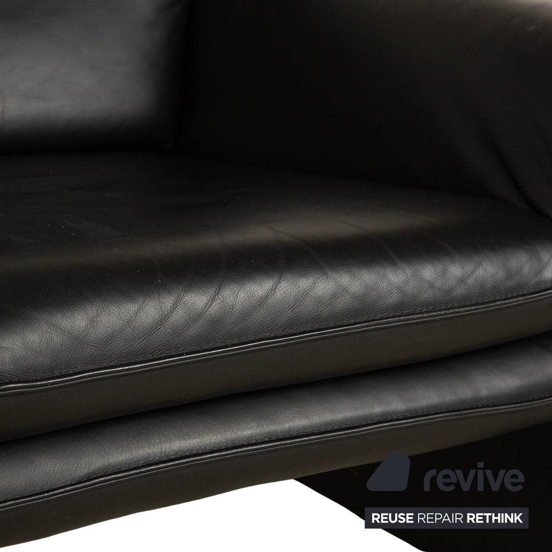 Laauser Leather Armchair Black