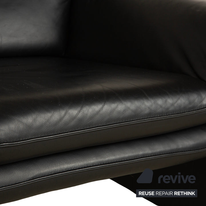 Laauser Leather Armchair Black
