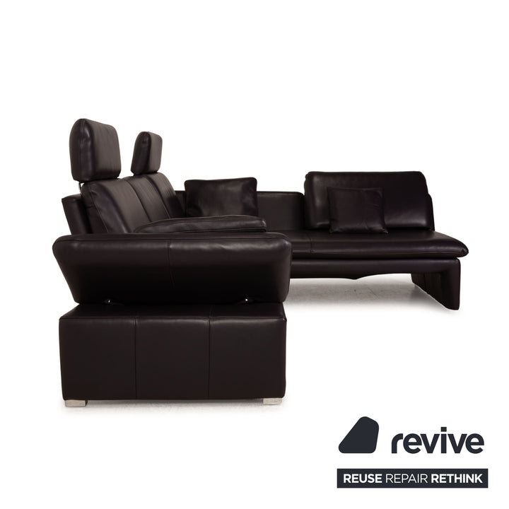 Laauser Pegasus Leder Sofa Lila Dunkellila Ecksofa Couch Funktion Recamiere rechts