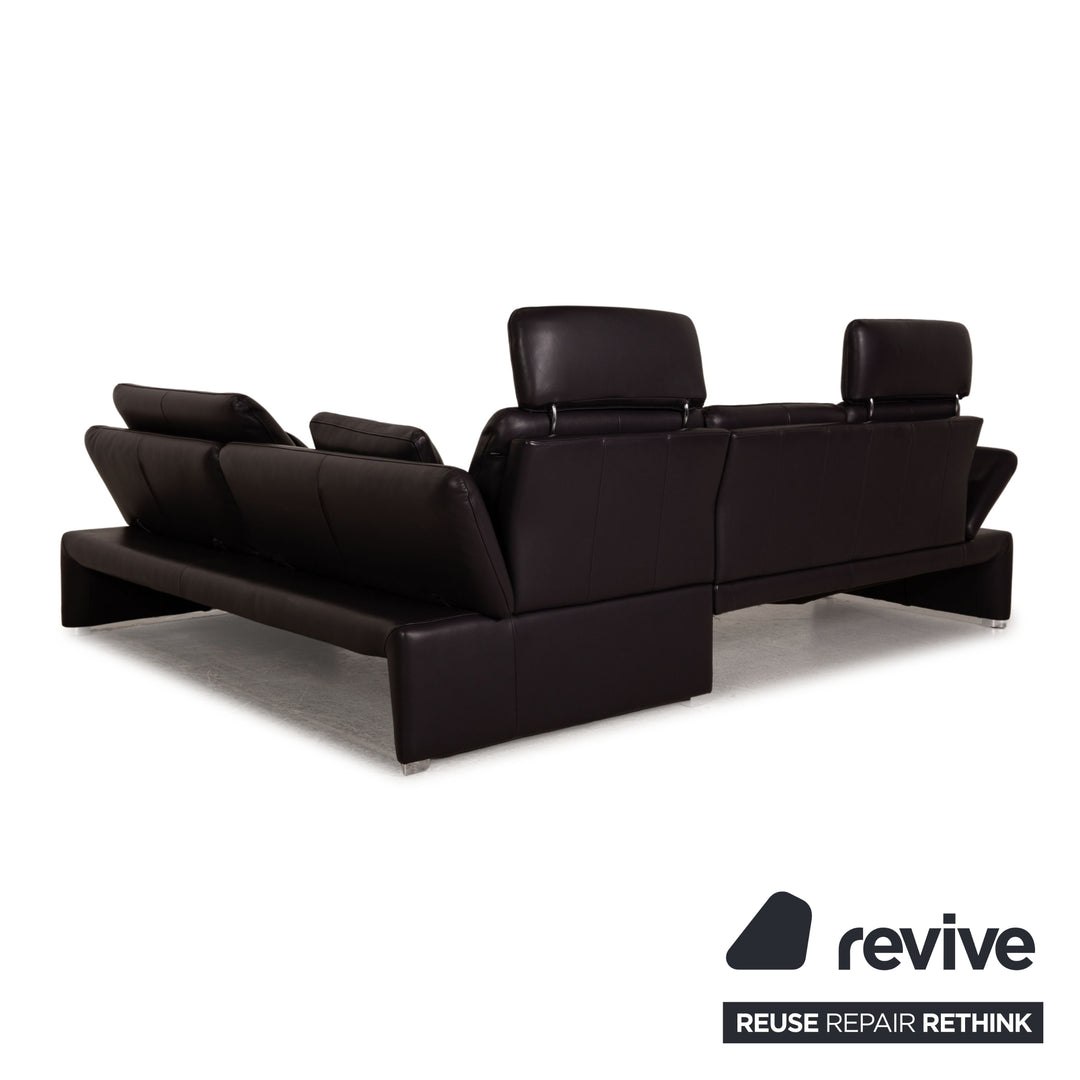 Laauser Pegasus Leder Sofa Lila Dunkellila Ecksofa Couch Funktion Recamiere rechts