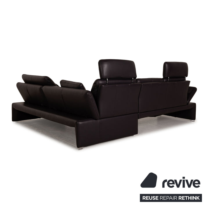 Laauser Pegasus Leder Sofa Lila Dunkellila Ecksofa Couch Funktion Recamiere rechts