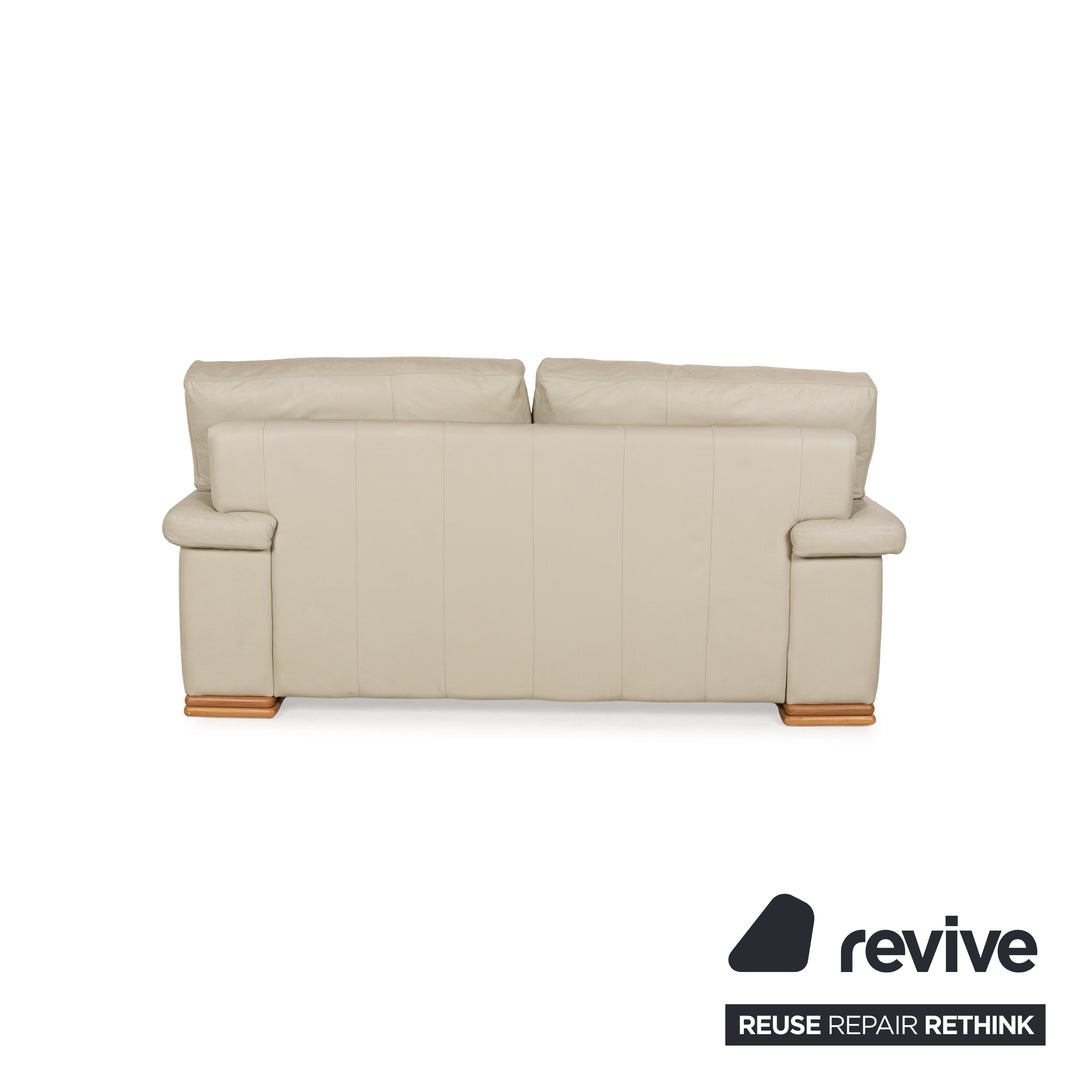 Canapé deux places en cuir beige