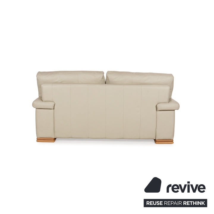 Canapé deux places en cuir beige
