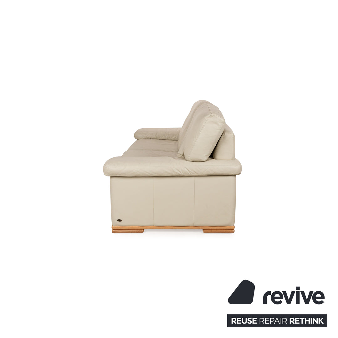 Canapé deux places en cuir beige