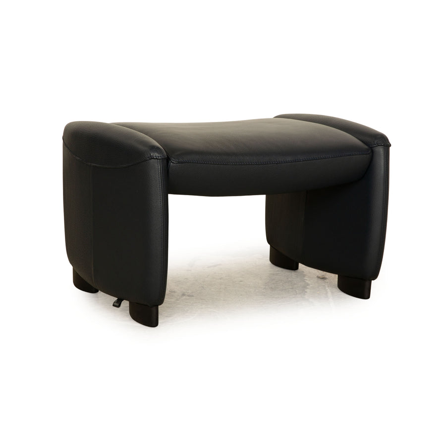 Tabouret en cuir Leolux Bora Bleu Bleu foncé