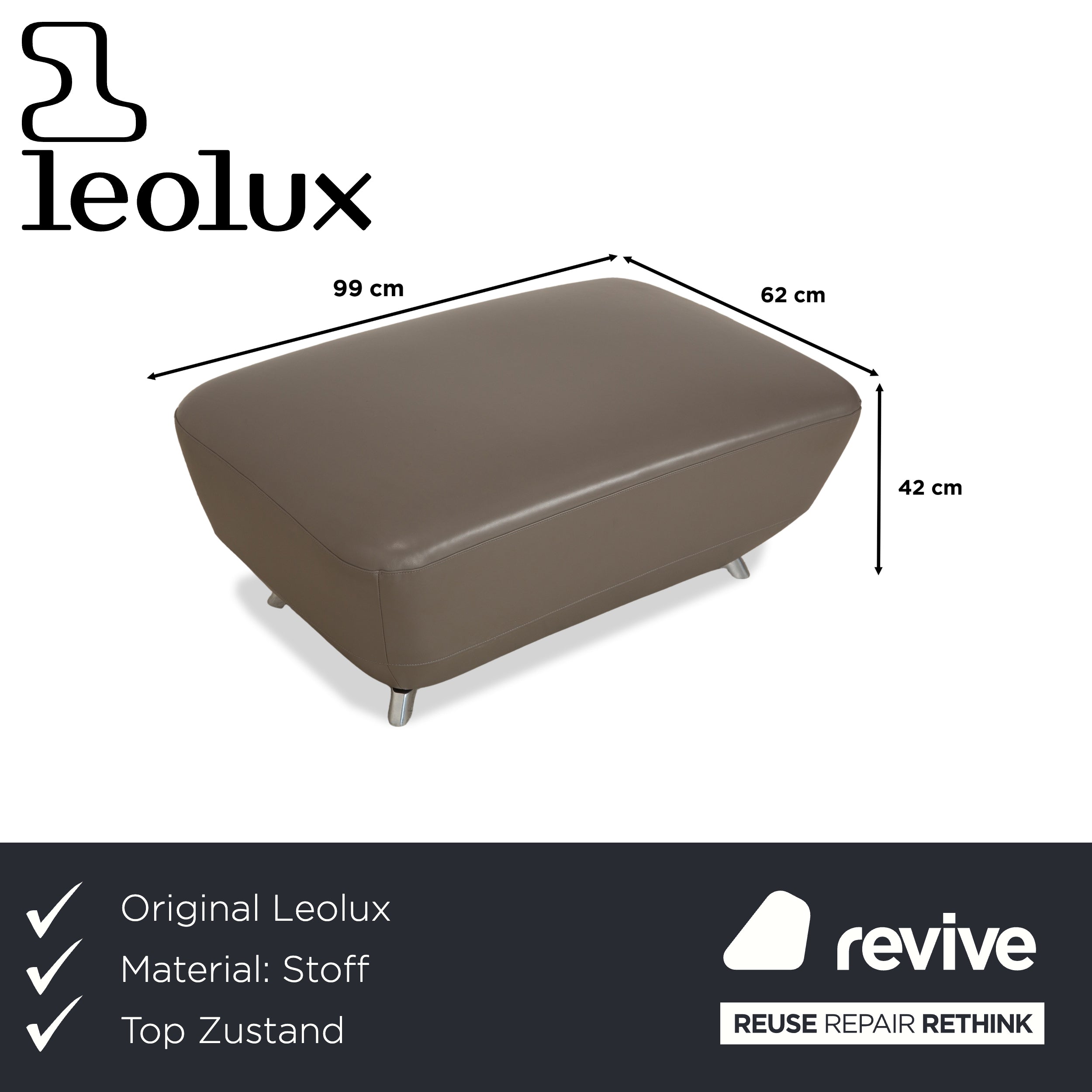 Leolux Daja Leather Stool Grey