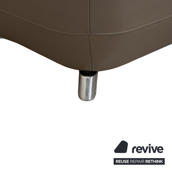 Tabouret en cuir Leolux Daja gris