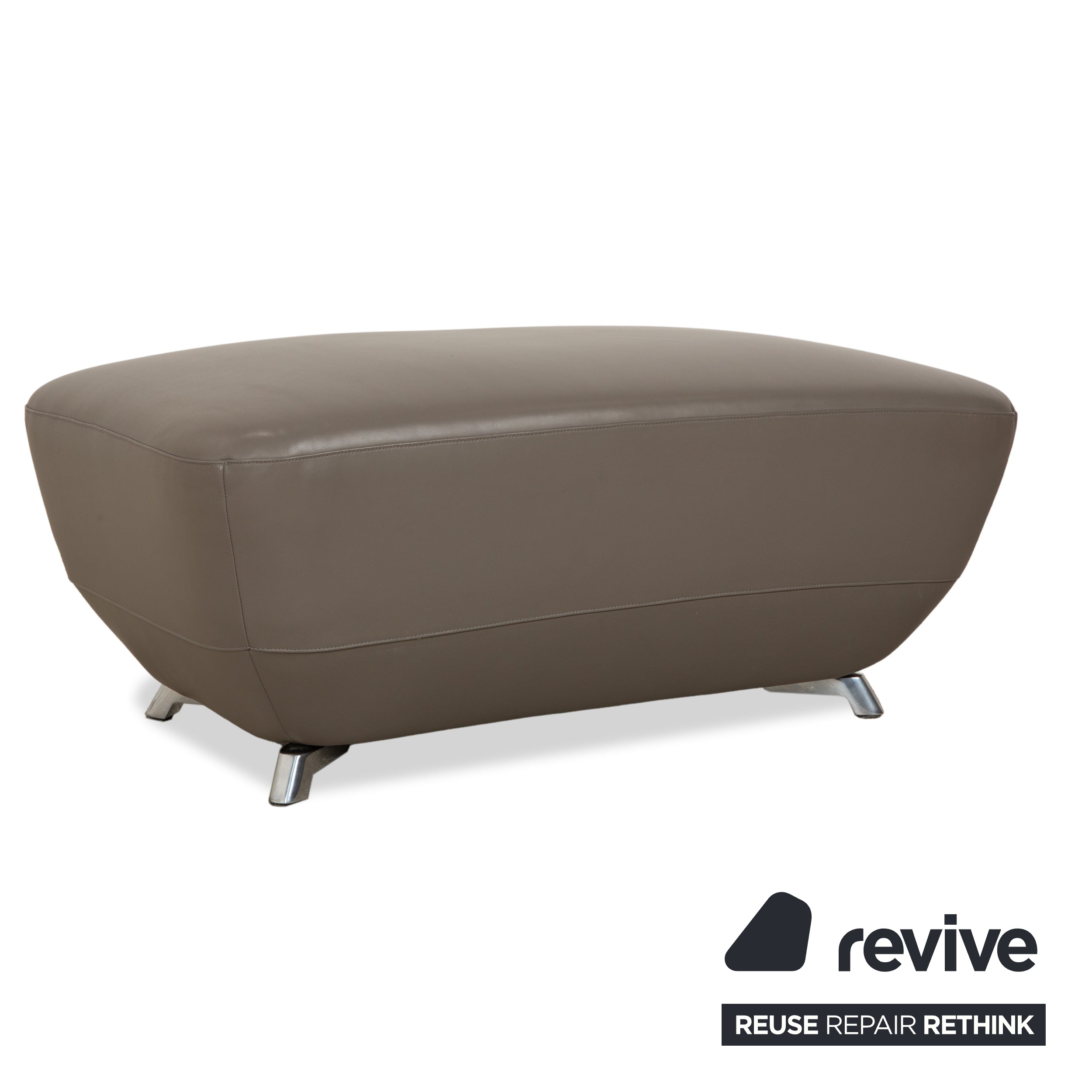 Leolux Daja Fabric Three-Seater Grey Leather Sofa Couch
