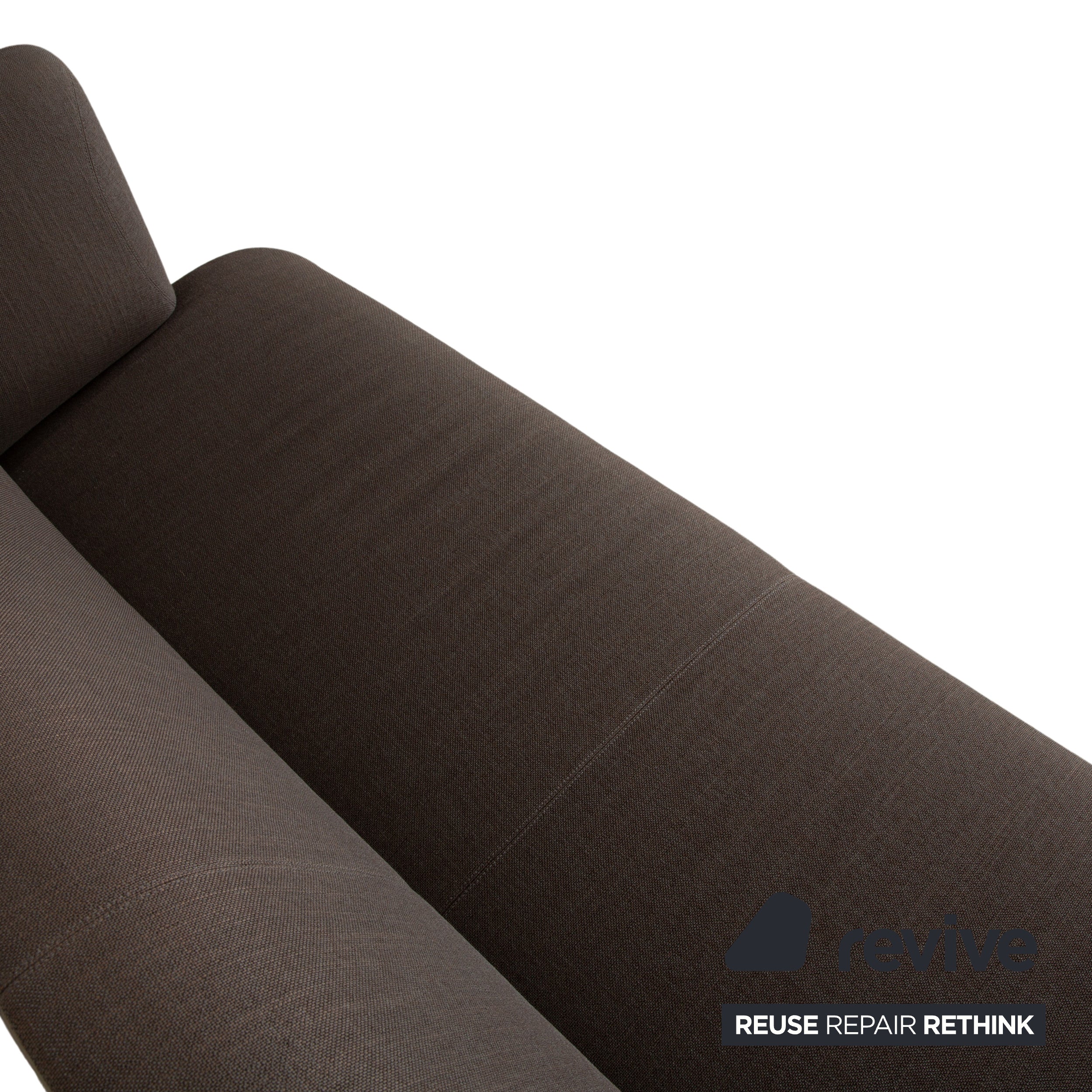 Leolux Daja Fabric Three-Seater Grey Leather Sofa Couch