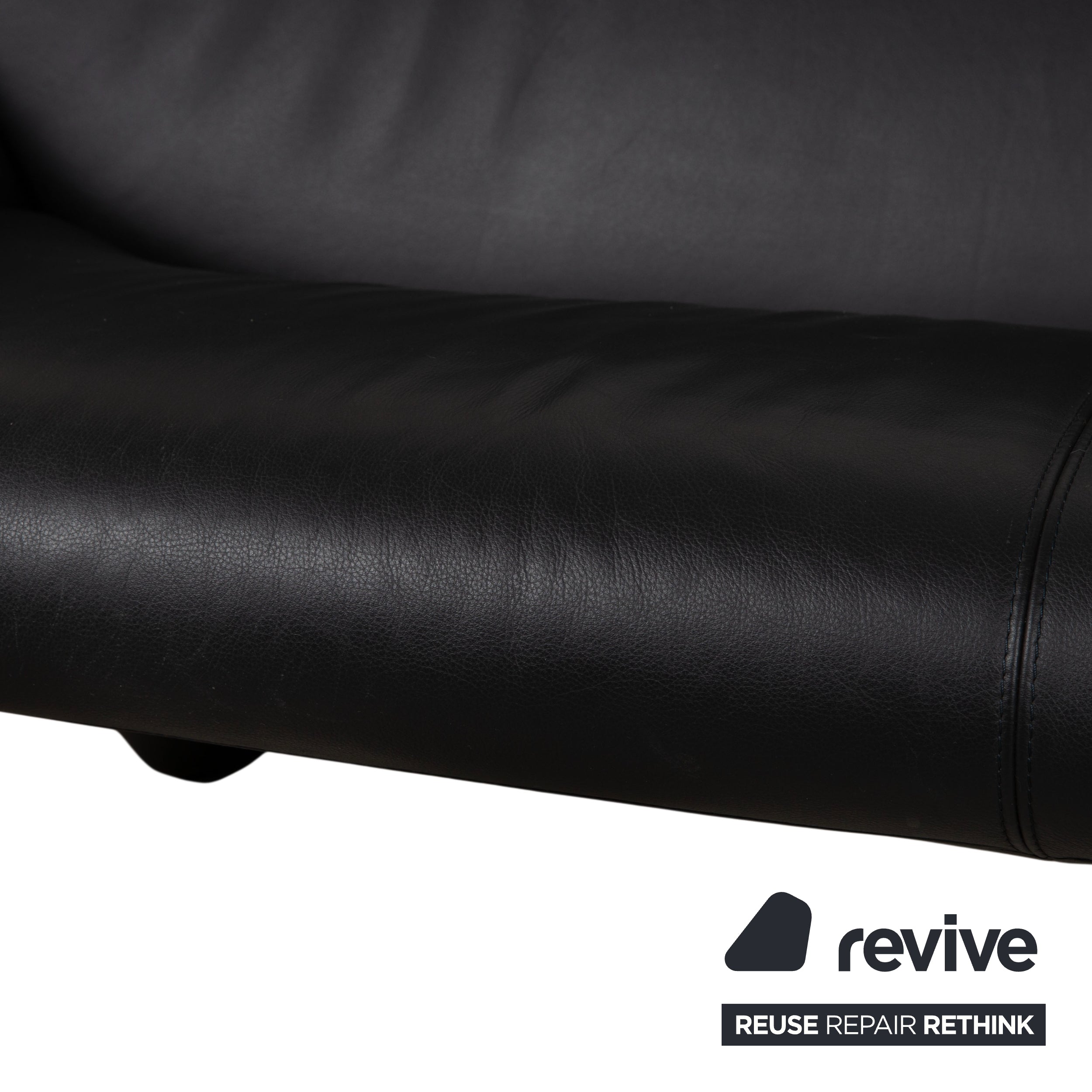 Leolux Echnaton Leather Set 2x Armchairs Two-Seater Sofa Couch Black